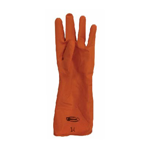 Post Mortem Rubber Hand Gloves In Orange Colour